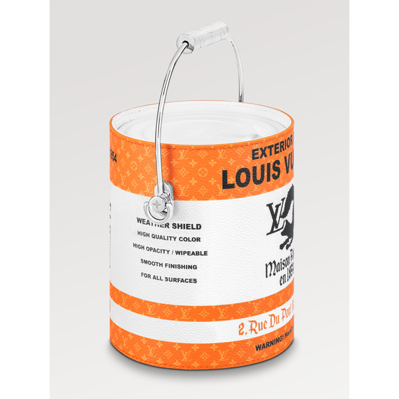 Louis Vuitton Orange LV Paint Can Monogram Top Handle Shoulder Crossbody Bag - Picture 7 of 14